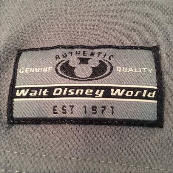 WDW polo shirt Mickey zipper closure hidden pocket soft blue Walt Disney World - Picture 5 of 8